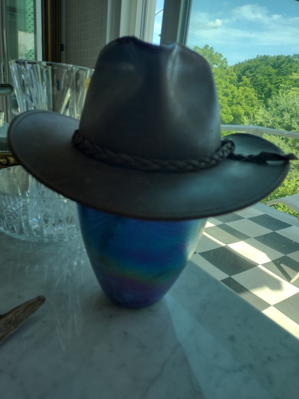 Men's Leather Western Hat in Dark Brown - Classic Braided Band - Picture 3 of 8
